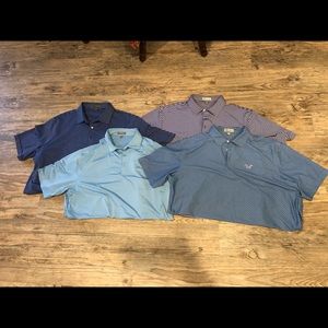 Lot Of 4 Peter Millar Mens Multicolor Striped Summer Comfort Polo Shirt Size XL